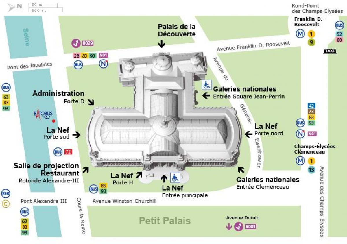 Kort af Grand Palais
