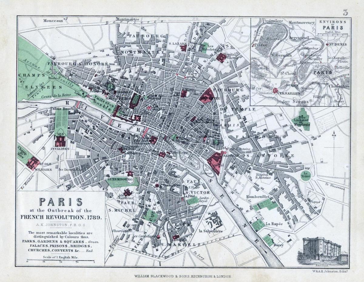 Kort af París 1789