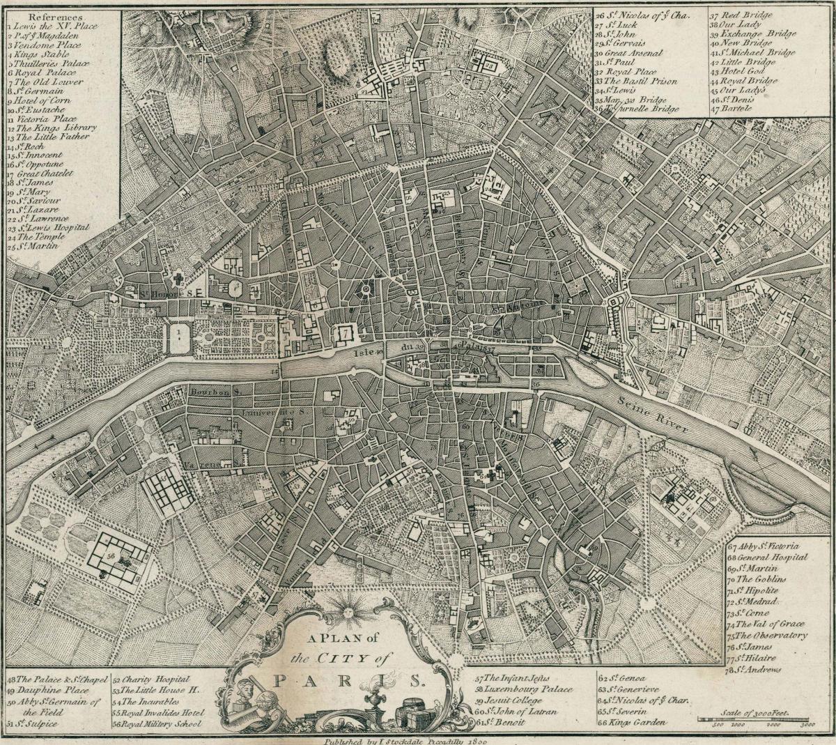 Kort af París 1800