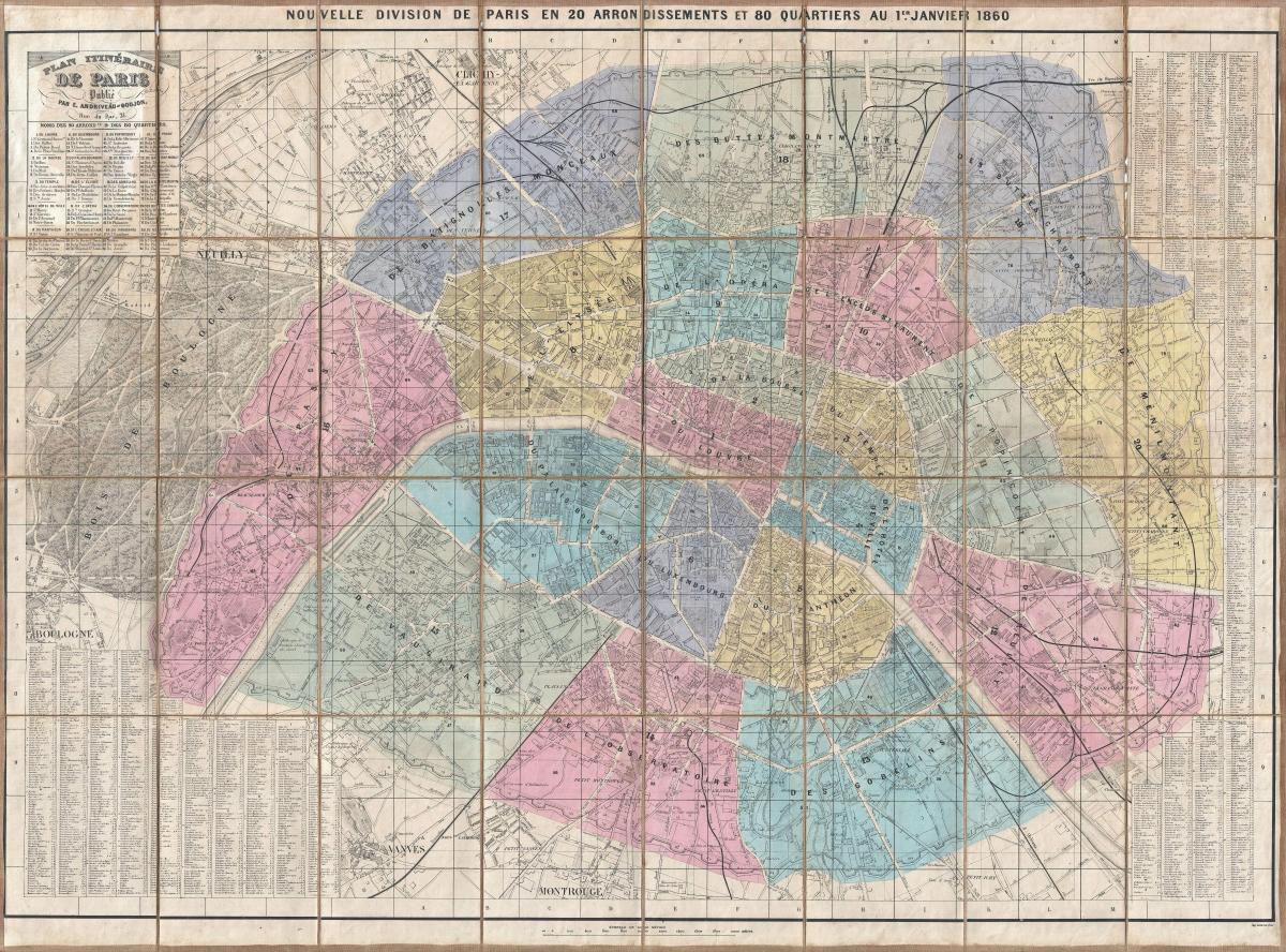 Kort af París 1860