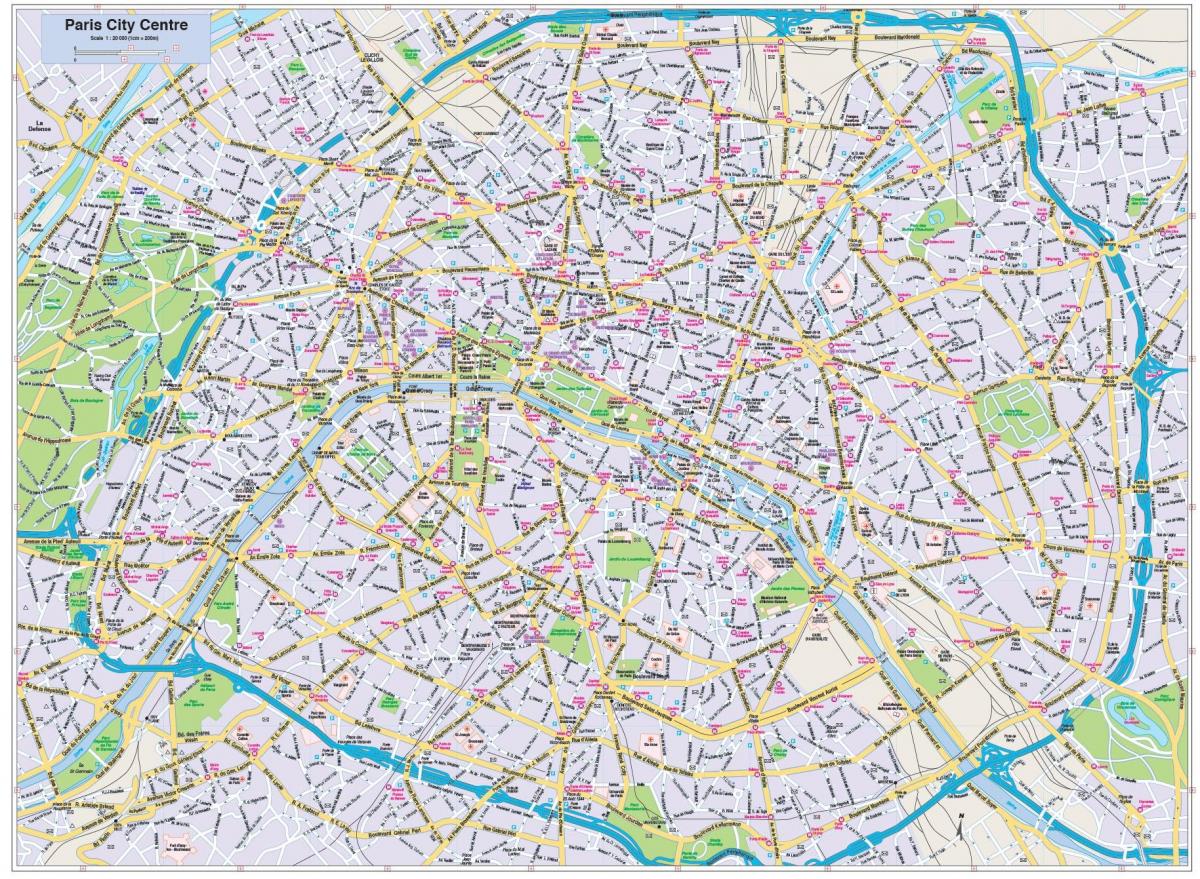 Kort af París city center