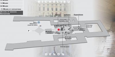 Kort af Louvre-Safnið Stigi -2