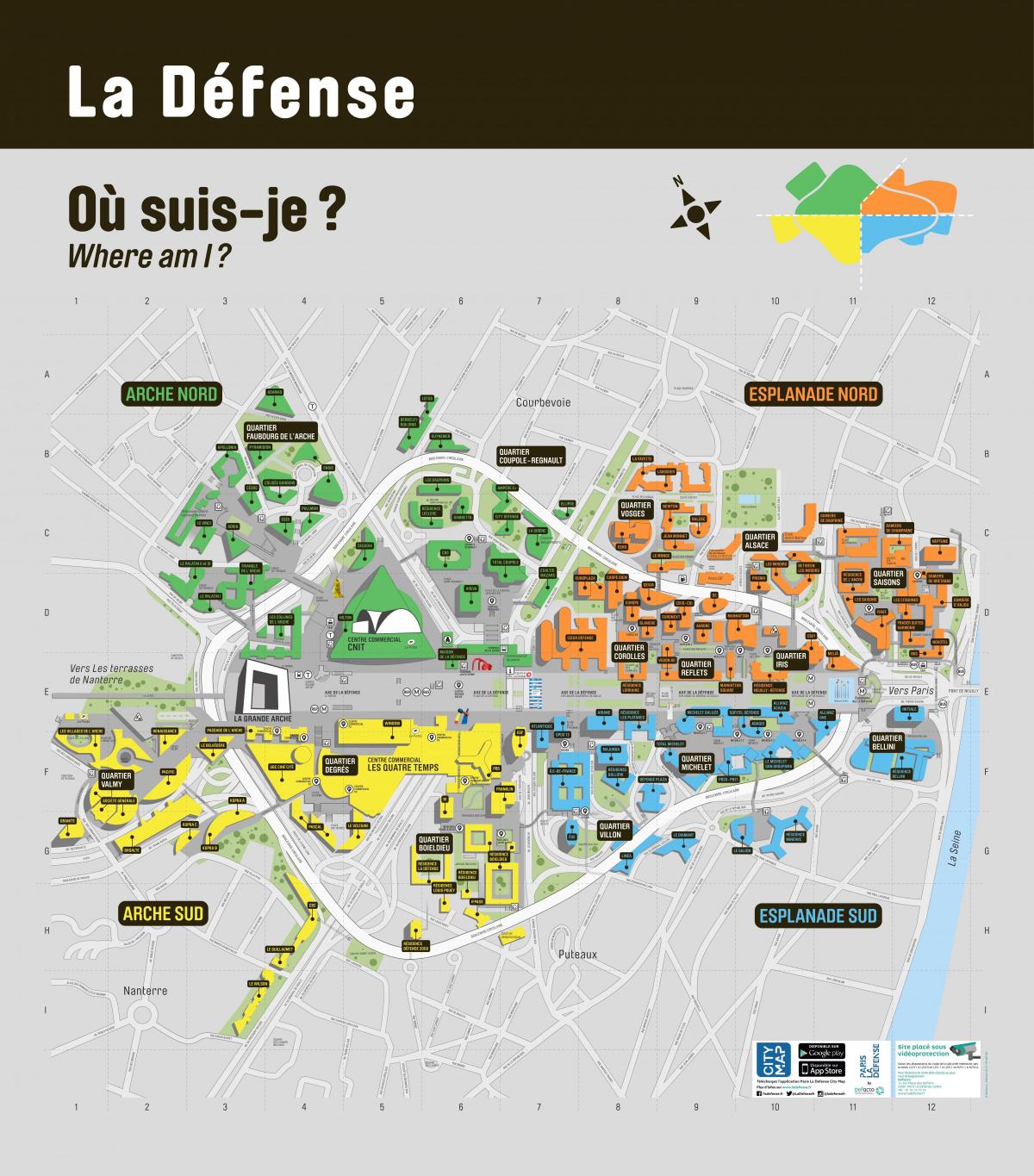 Kort af La Défense