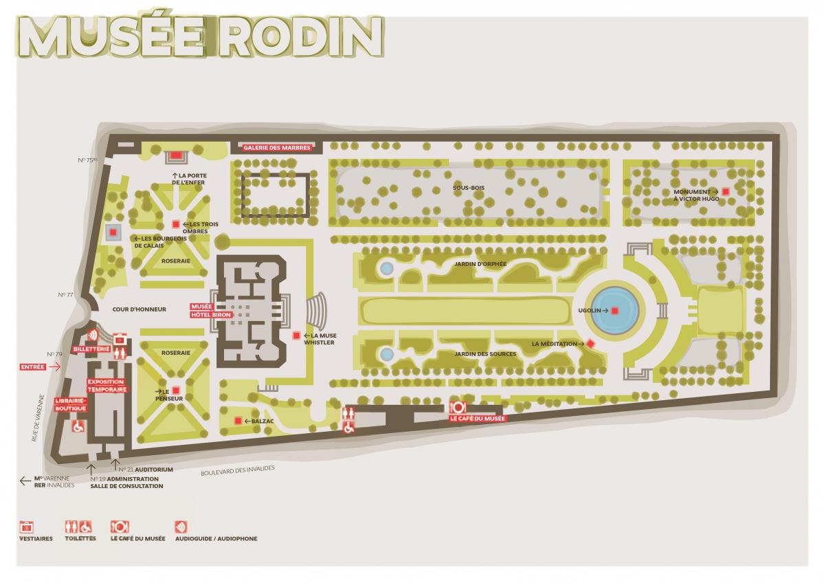 Kort af Musée Rodin