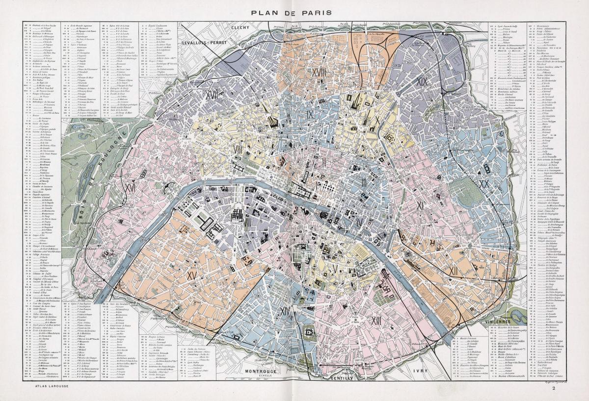 Kort af París 1900